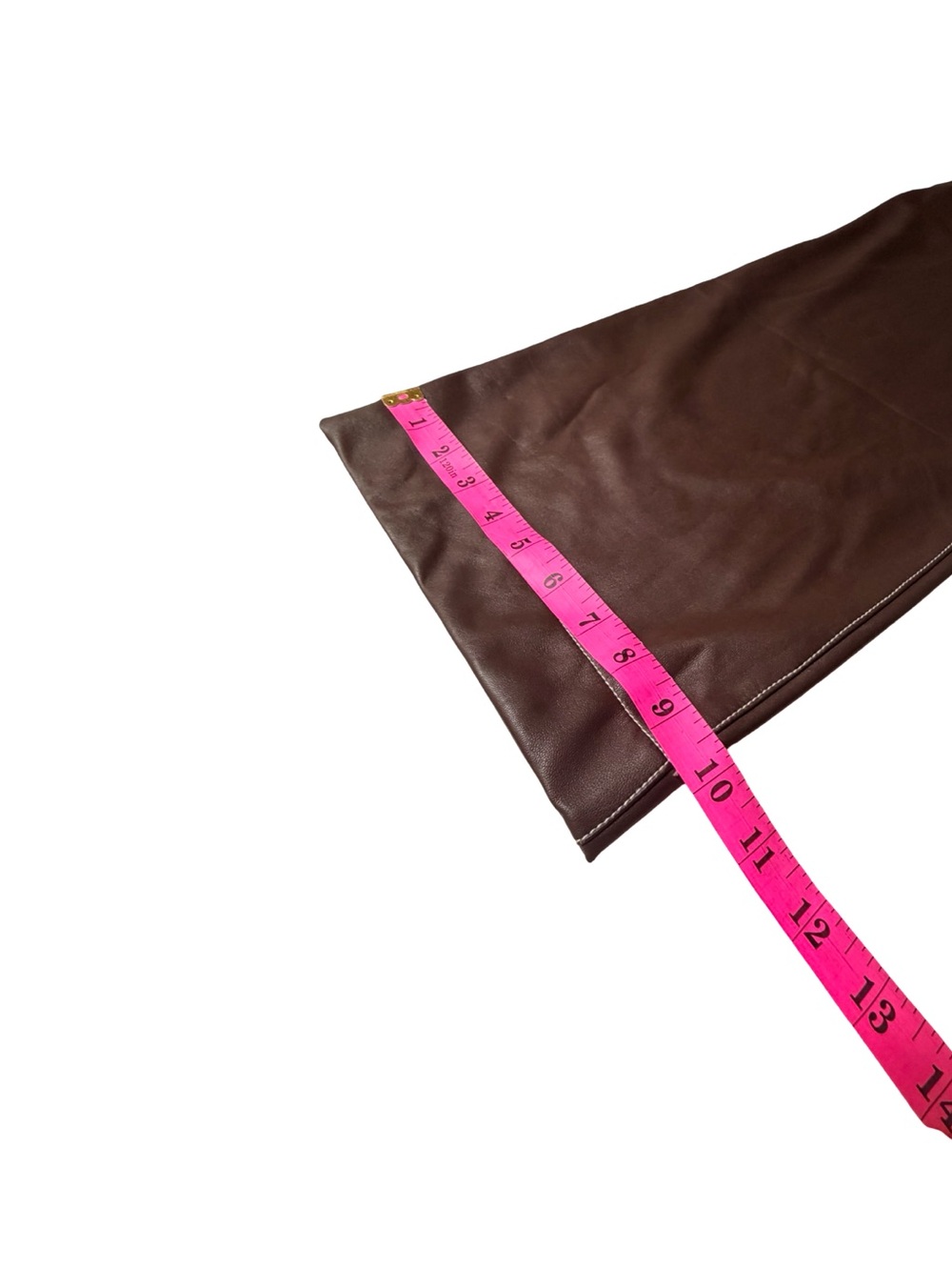 Maeve Cropped Faux-Leather Wide-Leg Pants in Dark Brown - Picture 10 of 13